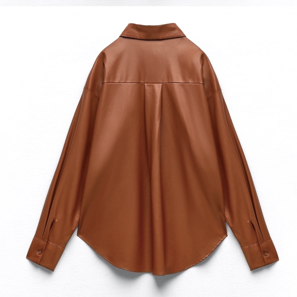 Zara Button Down Leather Jacket - image 3